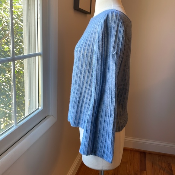 Blue Ribbed Women's Sweater - Picture 3 of 7